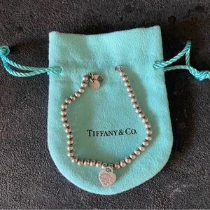 Tiffany & Co. Silver Bead Bracelet with Charm